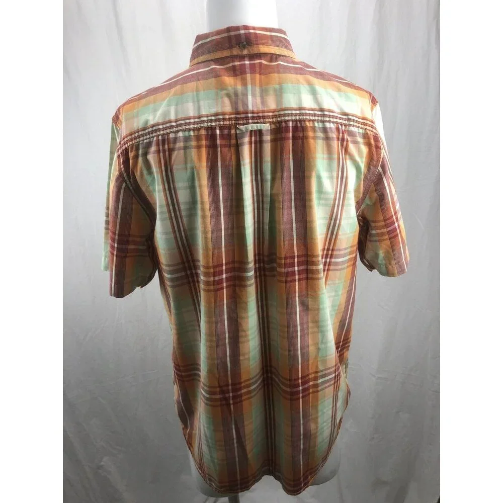 The North Face Men Shirt Madras Plaid Short Sleeve Button Up Hiking Large L
